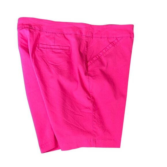 Coral Bay Pink Rayon Blend Stretch Shorts Women Sz 16 Inseam 8.5" #27T - Picture 3 of 11